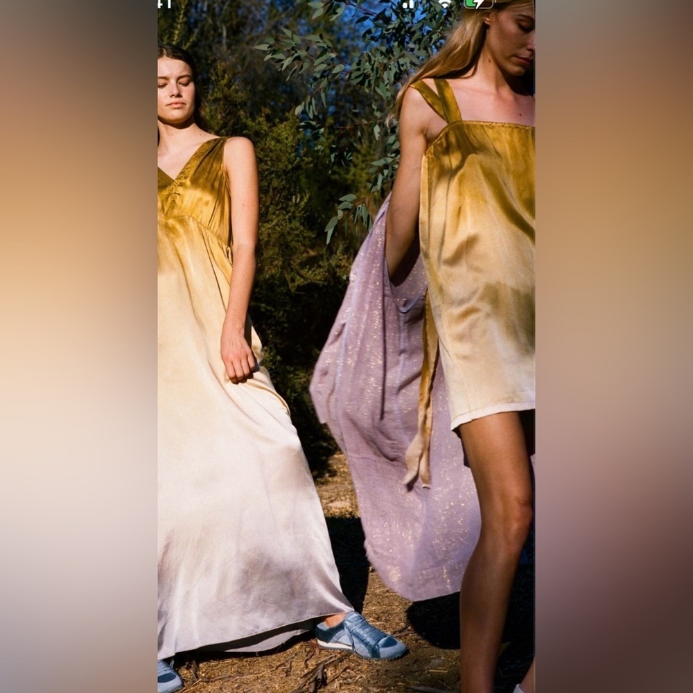 Raquel Allegra yellow Silk mini ombré dress size 1 US Small Spring 2019 Runway